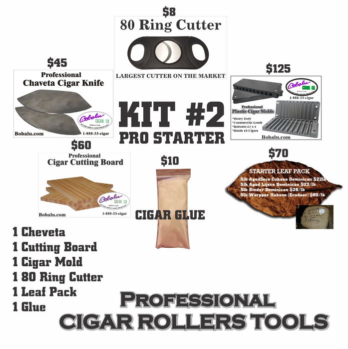 Professional Cigar Rolling Tools and Equipment Kit#2 PRO-Starter