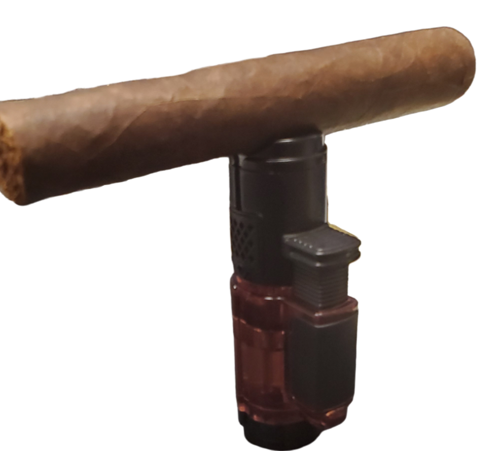 Cigar Rest 3 Flame Jet Torch Cigar Lighter with punch — Bobalu Cigar