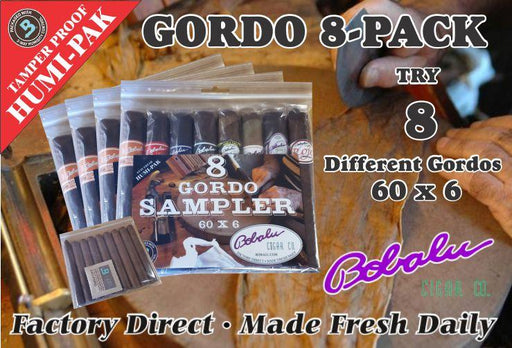 Bobalu gordo 60 x 6 cigars sampler. 8 gordo cigars