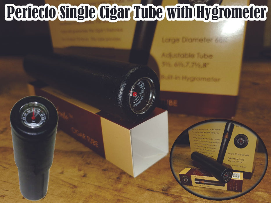 Perfecto Single Cigar Tube with Hygrometer