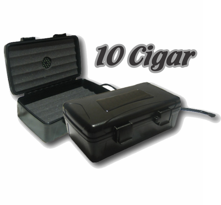 ABS Hard Shell 10 Cigar Case W-Humidifier