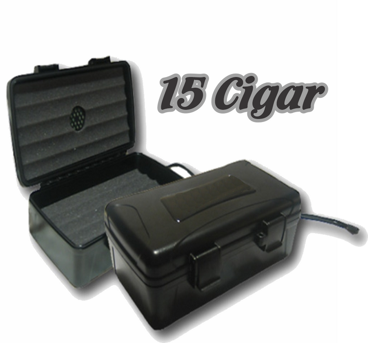 ABS Hard Shell 15 Cigar Case W-Humidifier